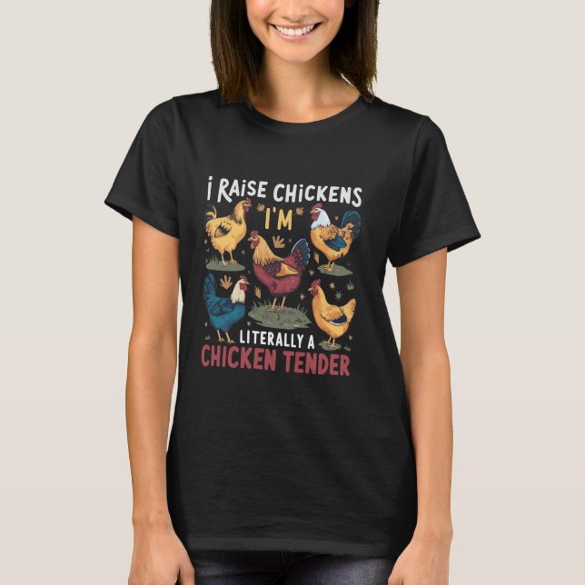 Camiseta Eu Crio Frangos, Literalmente um Tenedor de Frango (Frente)