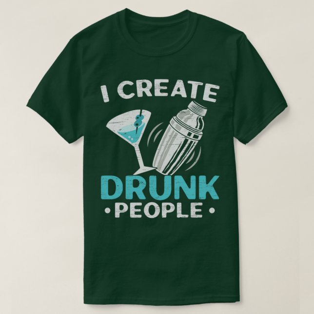Camiseta Eu Crio o Bebado Pessoas Bartender (Frente do Design)