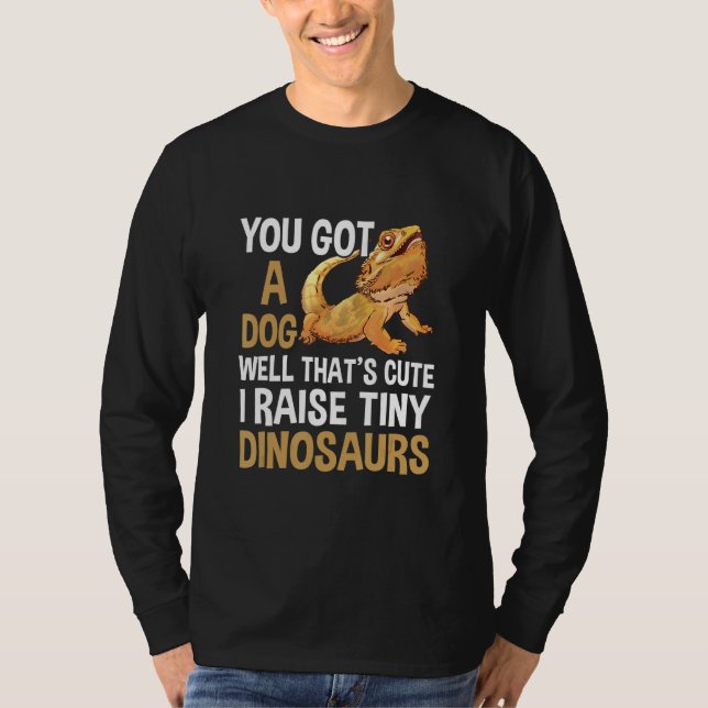 Camiseta Eu Crio Pequenos Dinossauros Dragão Barbudo (Frente)