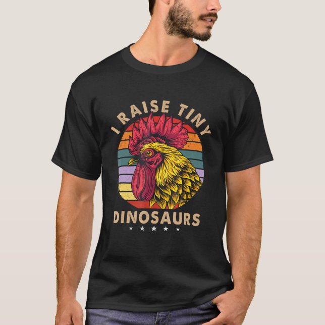 Camiseta Eu Crio Pequenos Dinossauros Frango Vintage Retro  (Frente)