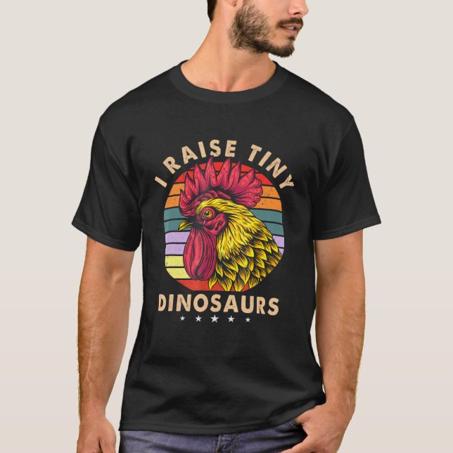 Camiseta Eu Crio Pequenos Dinossauros Frango Vintage Retrô  (Frente)