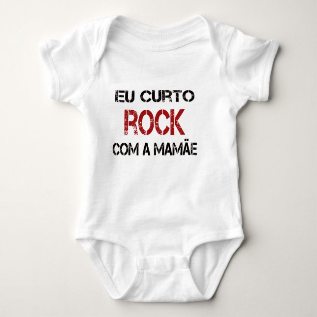 Camiseta Eu Curto Rock com a mamãe (Frente)