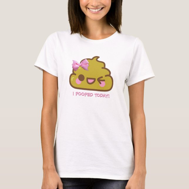 Camiseta Eu Cuspei Hoje! Cutie Poo com arco rosa (Frente)