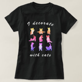 Camiseta Eu Decoro com Gatos Engraçados Arremessando Arte G