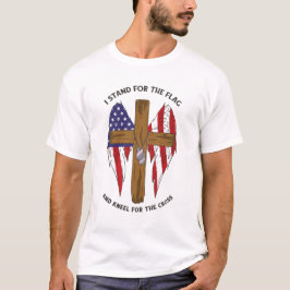 Camiseta Eu defendo a bandeira e o joelho da cruz