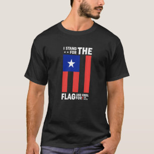 Camiseta Eu Defendo A Bandeira E O Kneel Para A Cruz Améric