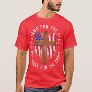 Camiseta Eu Defendo A Bandeira E O Kneel Para A Cruz, Chri