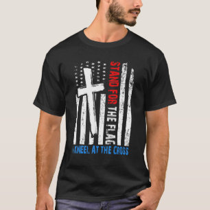 Camiseta Eu Defendo A Bandeira E O Kneel Para A Cruz Usa F