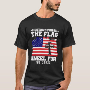 Camiseta Eu Defendo A Bandeira E O Kneel Para A Cruz Vinta