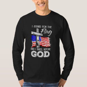 Camiseta Eu Defendo A Bandeira E Sabia Perante Deus America