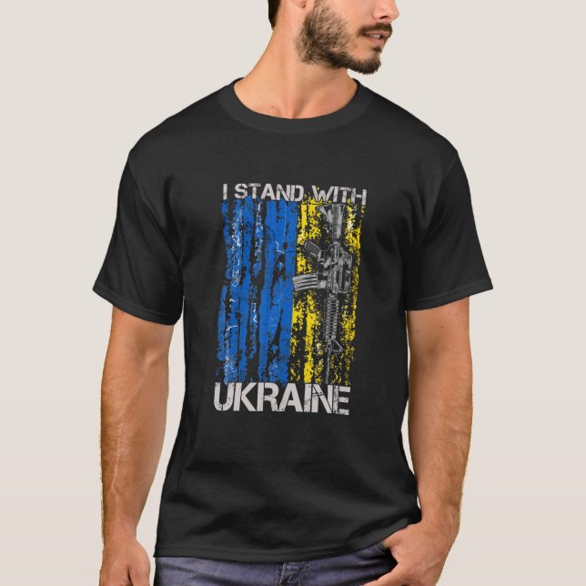 Camiseta Eu Defendo A Ucrânia A Apoiar A Ucrânia Fla Ucrani (Frente)