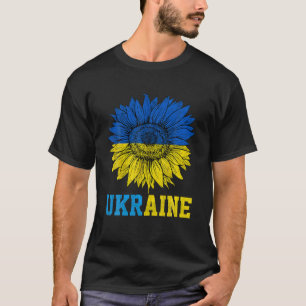 Camiseta Eu Defendo A Ucrânia Com Flor Do Sol, Ucrânia Re