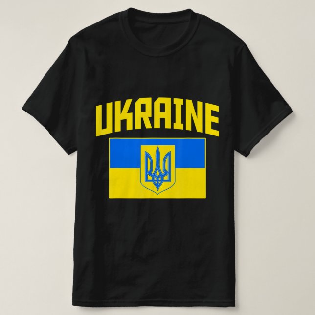Camiseta Eu Defendo A Ucrânia Levantando A Mão Ukrai (Frente do Design)