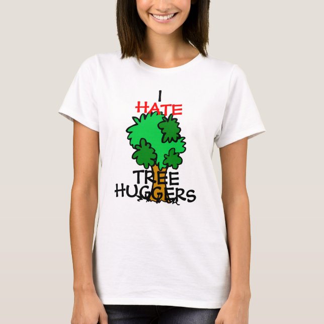 Camiseta Eu deio huggers da árvore (Frente)