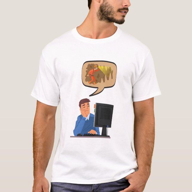 Camiseta Eu Desejo que Estivesse Explorando Cavernas - Pres (Frente)
