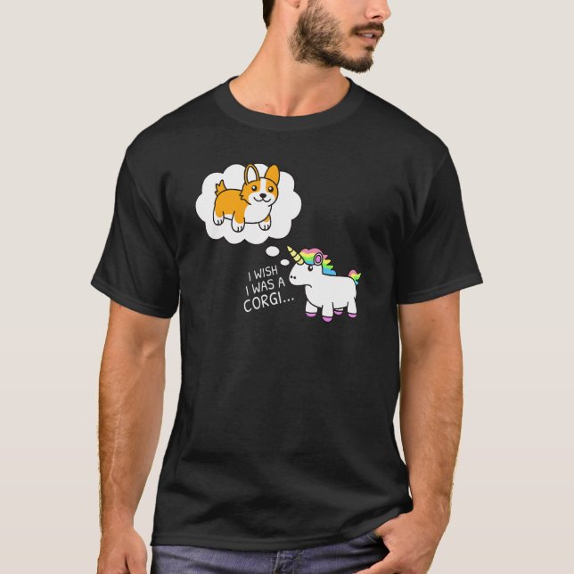 Camiseta Eu Desejo Ser Um Cão Corgi (Frente)