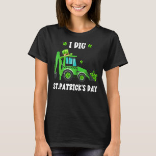 Camiseta Eu Desenho Dia de São Patrício Shamrocks Trator Ru
