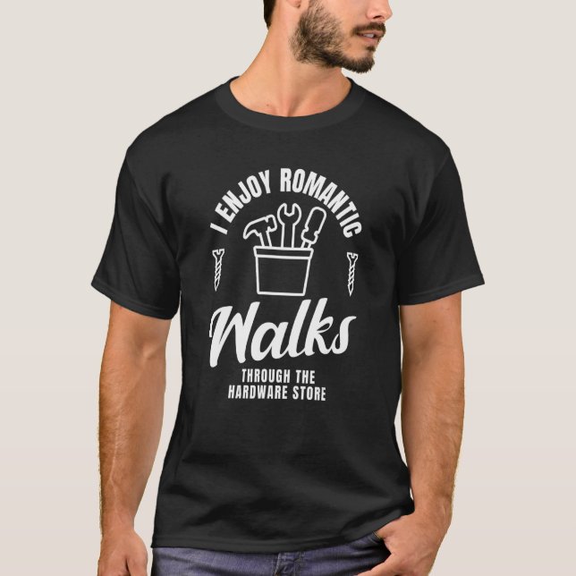 Camiseta Eu Desfruto De Caminhos Românticos Através Da Loja (Frente)