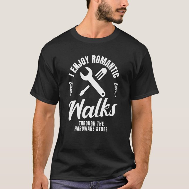 Camiseta Eu Desfruto De Caminhos Românticos Através Da Loja (Frente)
