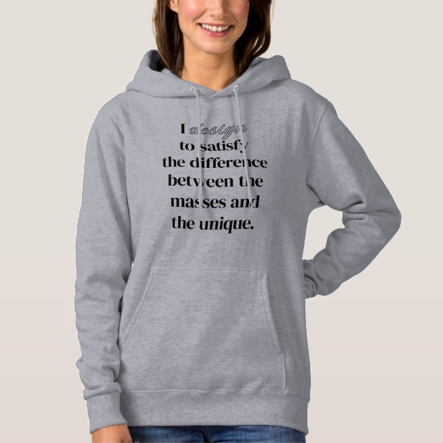 Camiseta Eu Design Hoodie Básico das Mulheres (Frente)