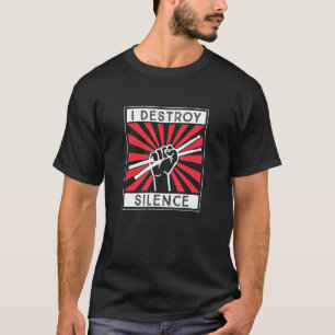 Camiseta Eu Destruo Drummer do Reprodutor de Tambor de Silê