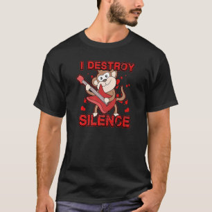 Camiseta Eu Destruo o silêncio distúrbio Ukelele Guitar Mon