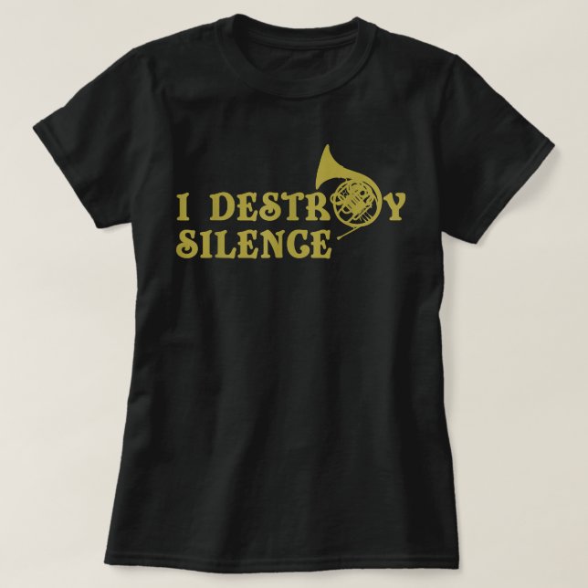 Camiseta Eu Destruo o silêncio - Jogadores Franceses Engraç (Frente do Design)