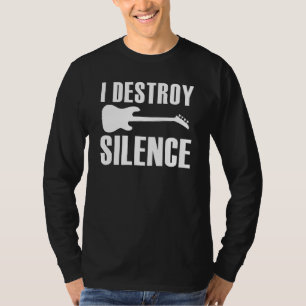 Camiseta Eu Destruo o tocador de violão elétrico silencioso