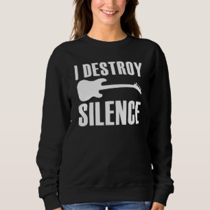 Camiseta Eu Destruo o tocador de violão elétrico silencioso