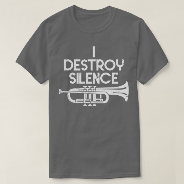 Camiseta Eu Destruo o trompete de silêncio (Frente do Design)