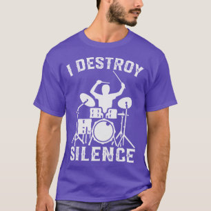 Camiseta Eu Destruo Presente de Bateria do Silêncio Drumsee