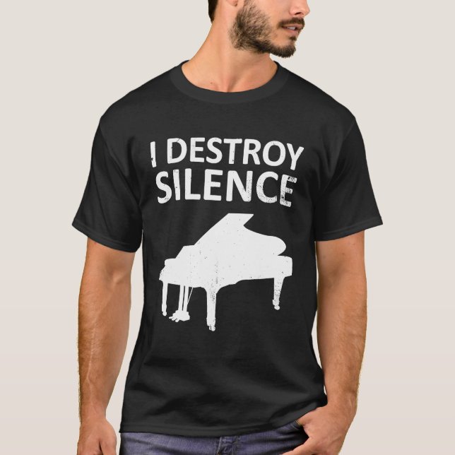 Camiseta Eu Destruo Silence Funny Piano 1 (Frente)