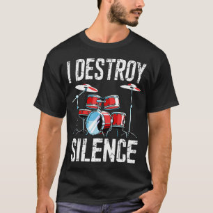 Camiseta Eu Destruo Silêncio Bateria Conjunto Engraçado Bat