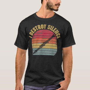 Camiseta Eu Destruo Silêncio Clarinet Player Musico Engraça