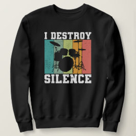 Camiseta Eu Destruo Silêncio Vintage Drummer Retro