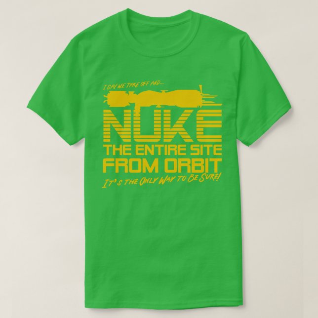 Camiseta Eu digo que nós abocanhamos todo o site de órbita (Frente do Design)