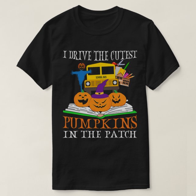 Camiseta Eu Dirigo Os Pumpkins Mais Cordiais No Ônibus De H (Frente do Design)