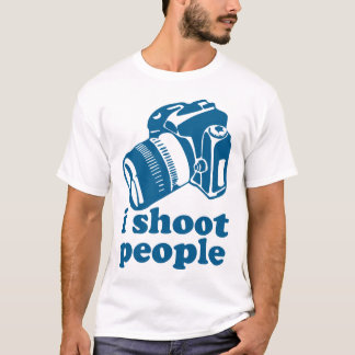 Camiseta Eu disparo em pessoas - azul