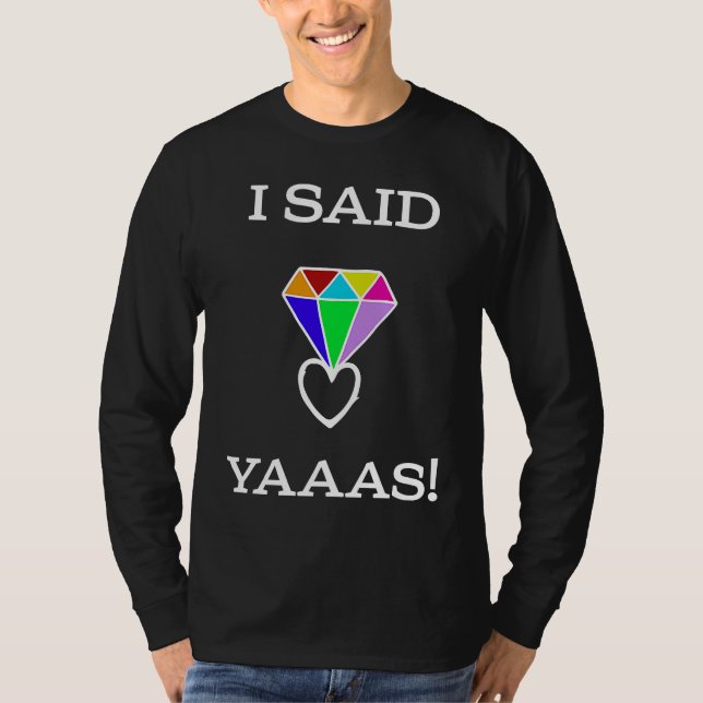 Camiseta Eu disse sim noiva aliança de casamento despedida  (Frente)