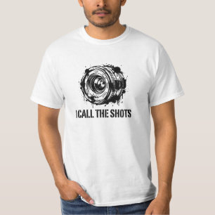 Camiseta Eu Dou As Cartas Grunge Salpico Lente de Câmera