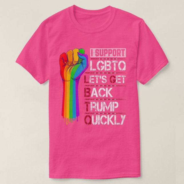 Camiseta Eu dou suporte a LGBTQs permite que você volte rap (Frente do Design)
