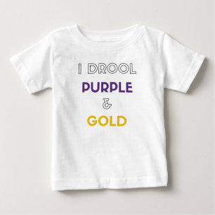 Camiseta Eu Drool roxo e ouro
