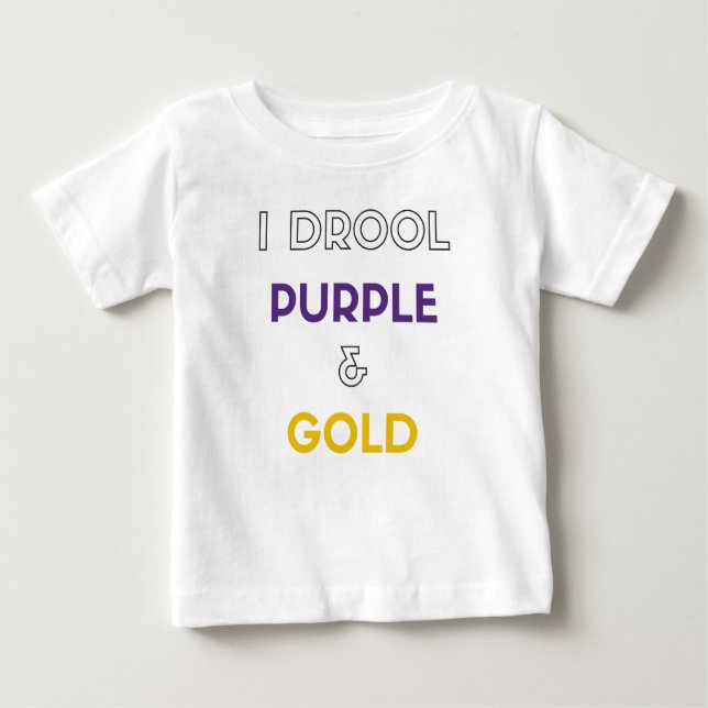Camiseta Eu Drool roxo e ouro (Frente)