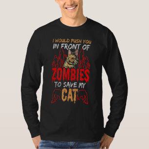Camiseta Eu Empurraria Você Na Frente De Zumbis Para Salvar