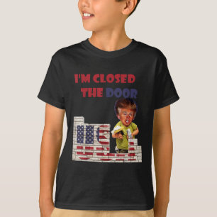 Camiseta Eu Encerrei A Porta, Engraçado Desenho Da Fronteir