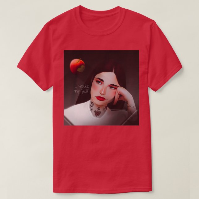 Camiseta Eu enganei a cobra Eva (Frente do Design)