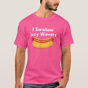 Camiseta Eu engulo Juiche Wieners 4 de julho Piada engraçad