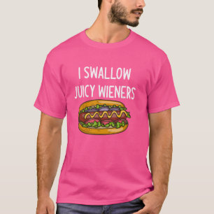 Camiseta Eu engulo Juiche Wieners 4 de julho Piada engraçad