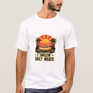 Camiseta Eu Engulo Molho Molho Sexo Engraçado Adulto Cachor