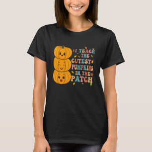 Camiseta Eu Ensino As Abóboras Mais Fofas Do Remendo Groovy